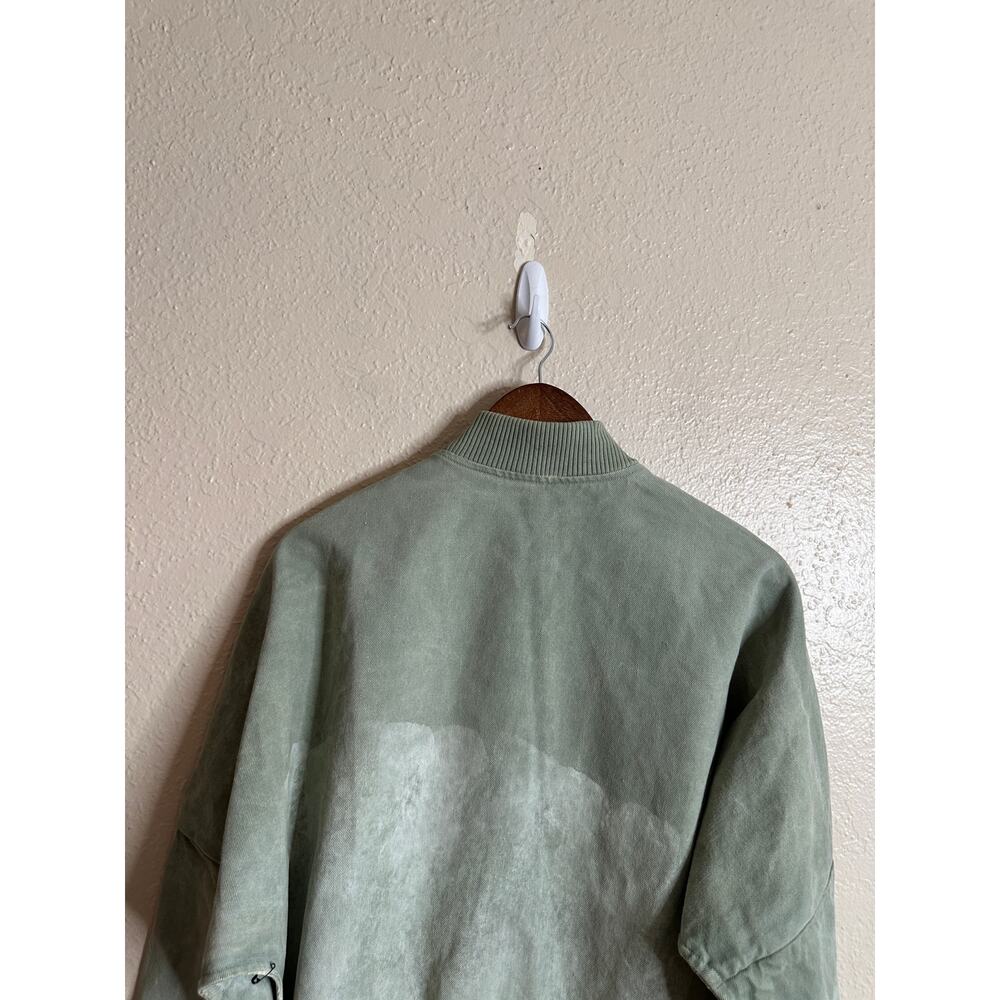 Simon Miller Stone Washed Sage Green Bomber Denim Jacket Mens Medium - Picture 6 of 13
